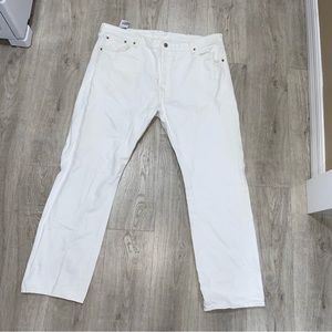 Men White Levi Buttonfly Jeans Size 42x32
